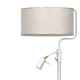 Lampadaire LINO abat-jour en lin beige gris E27 + liseuse mini GU10 Nature 