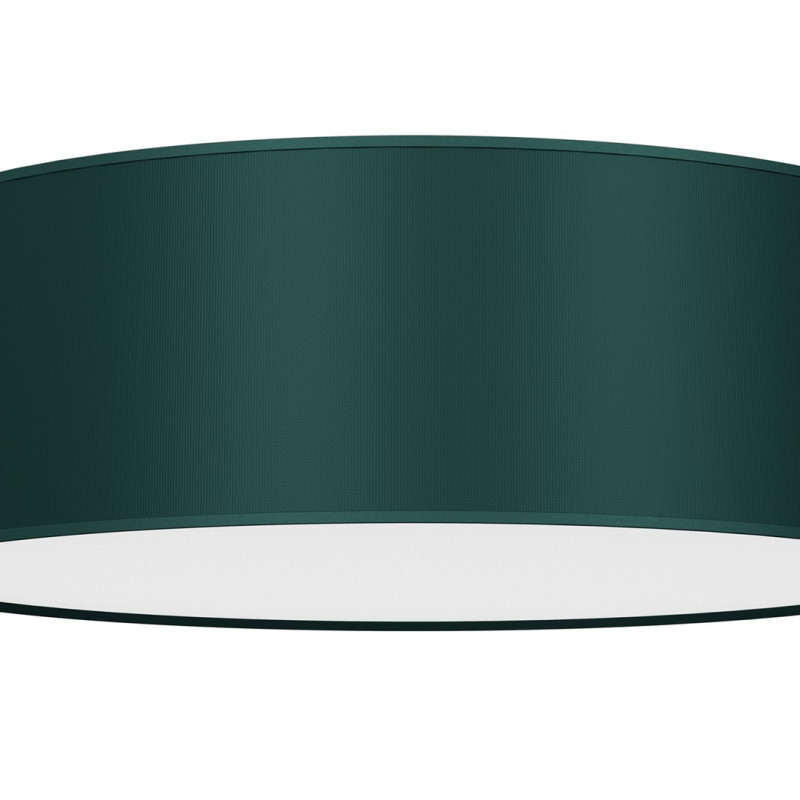 Plafonnier VERDE abat-jour rond 50cm tissu vert E27 Design chic 