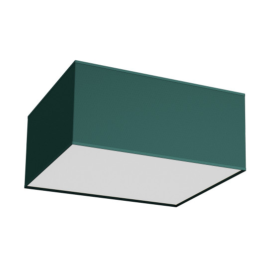 Plafonnier VERDE abat-jour carré 40cm tissu vert E27 Design chic 