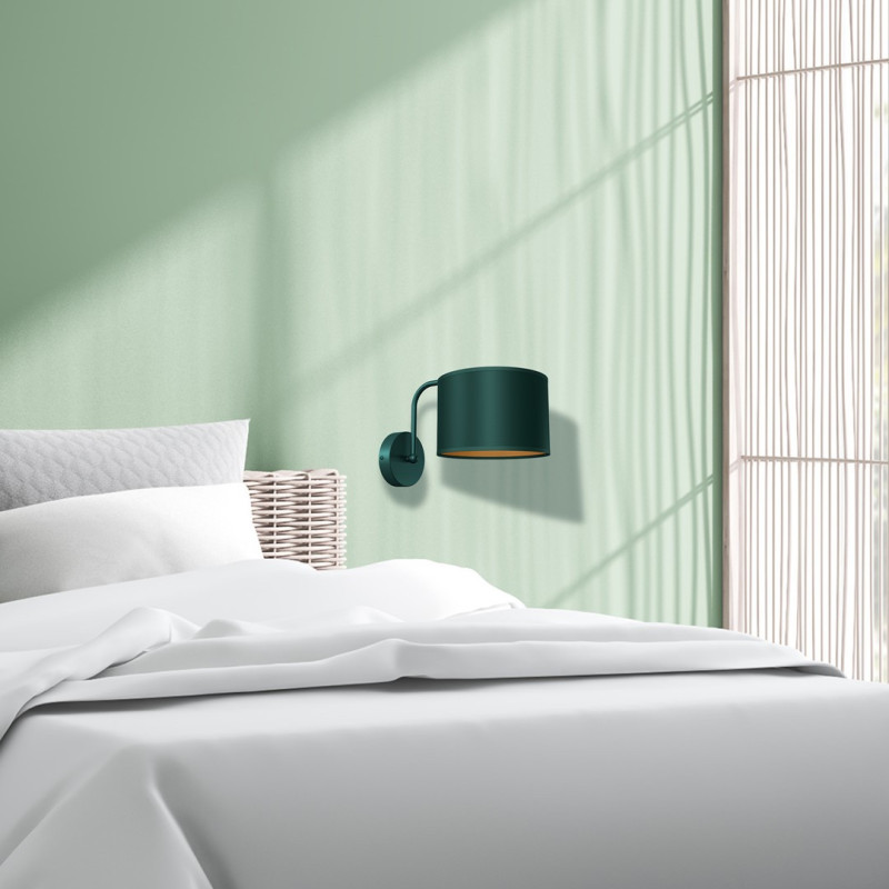 Applique murale VERDE abat-jour tissu vert E27 Design chic 