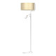 Lampadaire MARSHALL abat-jour rotin E27 + liseuse mini GU10 Nature 