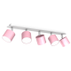 Plafonnier DIXIE base métal blanc 5 spots Rose orientables GX53 Enfant 