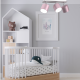 Plafonnier DIXIE base métal blanc 3 spots Rose orientables GX53 Enfant 