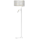 Lampadaire SENSO abat-jour tissu marbré noir doré E27 + liseuse mini GU10 Design chic 