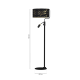 Lampadaire SENSO abat-jour tissu marbré noir doré E27 + liseuse mini GU10 Design chic 