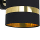 Applique murale PALMIRA abat-jour tissu noir anneau doré E27 Design chic 