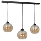 Suspension SOFIA 3 boules verre ambré E27 alignés Design chic 