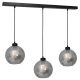 Suspension SOFIA 3 boules verre fumé E27 alignés Design chic 