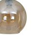 Suspension SOFIA boule verre ambré E27 base ronde métal noir Design chic 