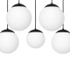 Suspension LIMA base métal noir 4 boules verre blanc alignées E14 Design chic 