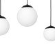 Suspension LIMA base métal noir 3 boules verre blanc alignées E14 Design chic 