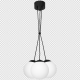 Suspension LIMA base métal noir grappe 3 boules verre blanc E14 Design chic 