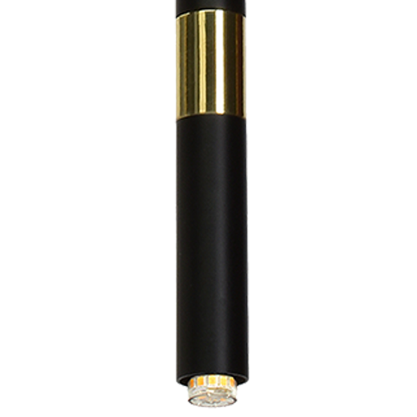 Suspension MONZA cylindre métal noir détail doré G9 Minimaliste 