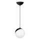 Suspension SFERA boule verre blanc E14 base métal noir Design chic 