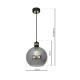 Suspension OMEGA boule verre fumé douille métal noir doré Design chic 