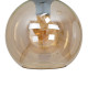 Plafonnier SOFIA boule verre ambré E27 base ronde métal noir Design chic 