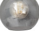 Plafonnier SOFIA boule verre fumé E27 base ronde métal noir Design chic 