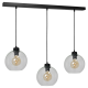 Suspension SOFIA 3 boules verre clair E27 alignés Design chic 