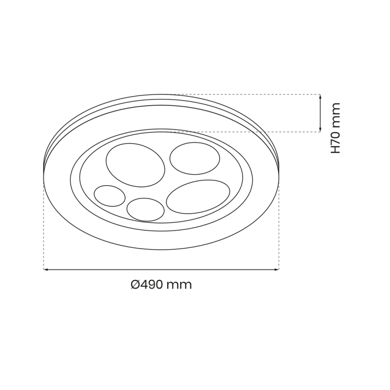 Plafonnier BUBBLES rond 49cm LED CCT 3000k à 6000k dimmable 48W Design chic 