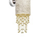 Applique murale ALMERIA abat-jour tissu blanc chaine perles dorées E27 Vintage 