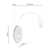 Applique murale flexible double option éclairage LED 8W ou 2W blanc neutre BASE ronde métal blanc Minimaliste 