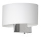 Applique murale CASINO abat-jour blanc E27 + liseuse métal chromé LED 1W Minimaliste 