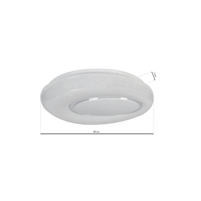 Plafonnier 48cm BONO blanc LED 52W CC 3000k à 6000k dimmable 3640Lm 