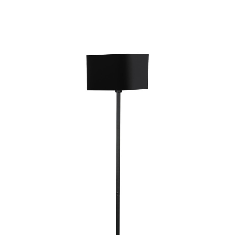 Lampadaire NAPOLI abat-jour carré tissu noir intérieur doré E27 Design chic 