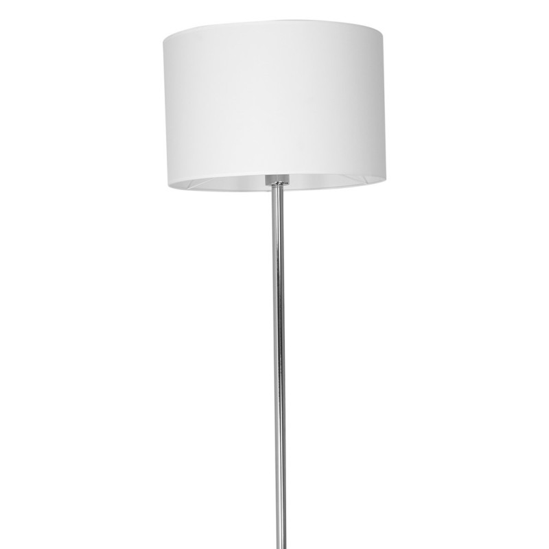 Lampadaire CASINO abat-jour Blanc pied métal chromé E27 Minimaliste 