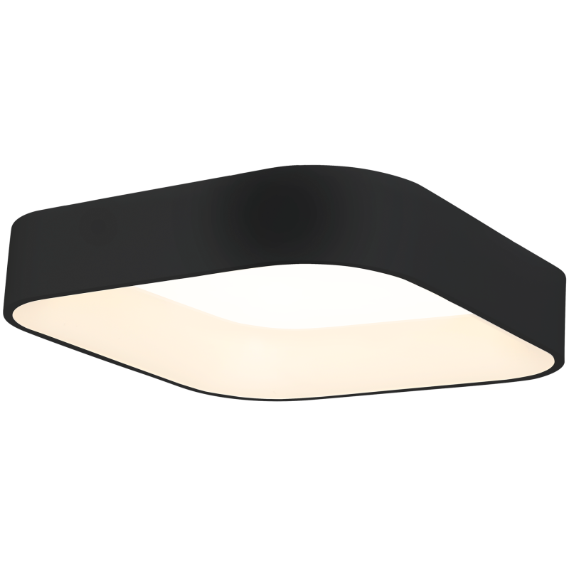 Plafonnier ASTRO carré noir LED blanc neutre 4000K 1680 Lm 24W Minimaliste 