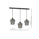 Suspension SANTIAGO 3 abat-jour verre fumé E27 Design chic 