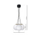 Suspension SPARTA grappe 3 boules dorées verre blanc E14 Design chic 