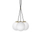 Suspension SPARTA grappe 3 boules dorées verre blanc E14 Design chic 