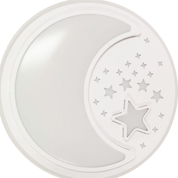 Applique murale ronde 48cm NOTE Lune et étoiles blanc LED 40W CCT 3000k à 6000k 2800Lm Enfant 