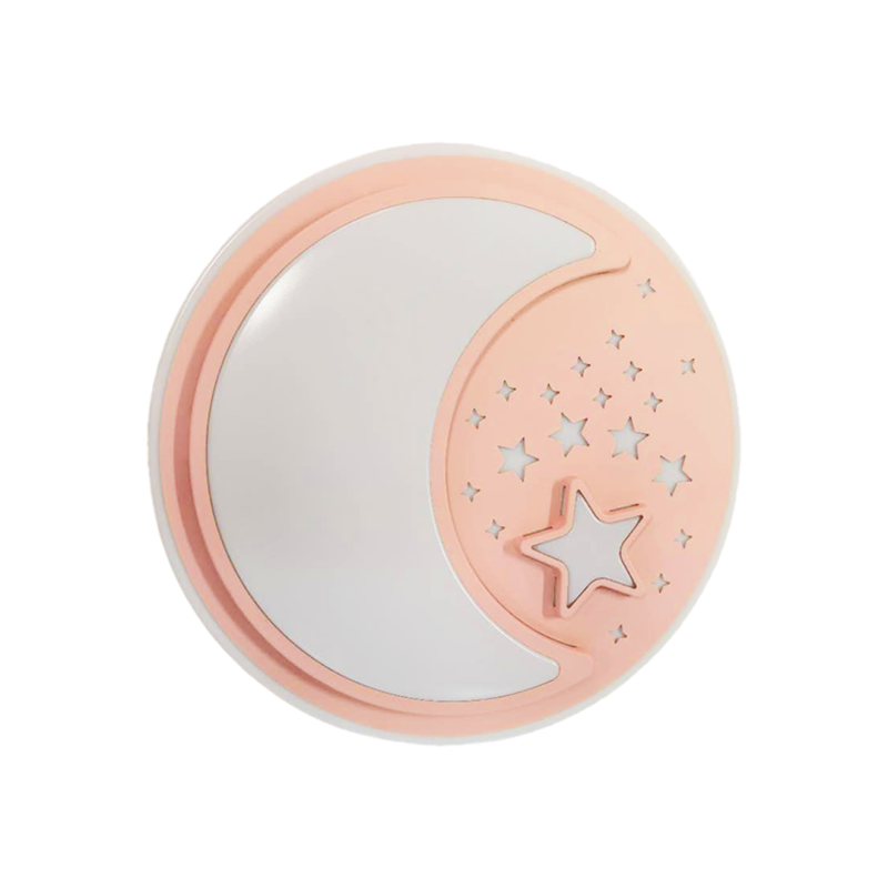 Applique murale ronde 48cm NOTE Lune et étoiles blanc et rose LED 40W CCT 3000k à 6000k 2800Lm Enfant 