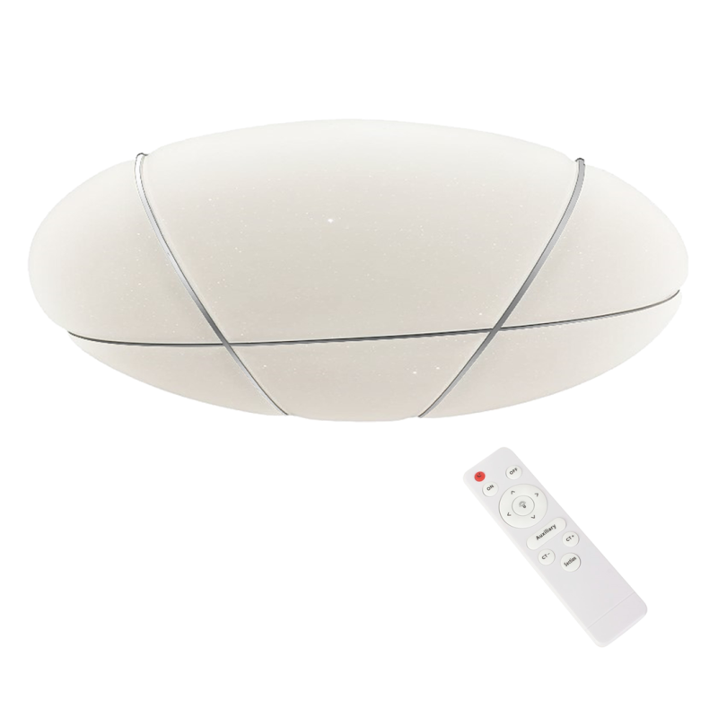 Plafonnier rond 49cm BOB blanc LED 40W CC 3000k à 6000k dimmable 2800Lm + télécommande 