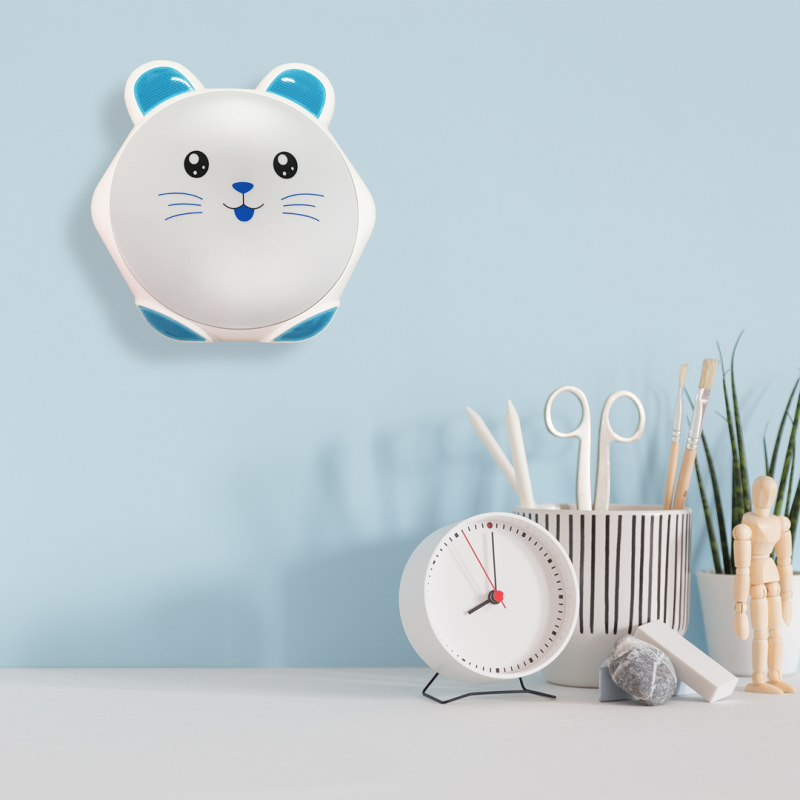 Applique murale enfant SWEET lapin rond 40cm blanc et bleu LED blanc neutre 4000k 20W 