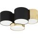 Plafonnier MONA GOLD bicolore noir doré 5 abat-jour tissu Design chic