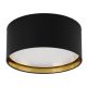 Plafonnier BILBAO BLACK/GOLD rond 45cm tissu noir intérieur doré Design Minimaliste