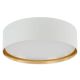 Plafonnier BILBAO WHITE/GOLD rond 60cm tissu blanc intérieur doré Design Minimaliste