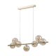 Lampe Suspendue ESTERA 7 boules verre ambré et métal doré Design chic