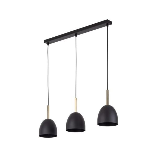 Luminaire Suspendu NORD 3 abat-jour métal noir Design Industriel