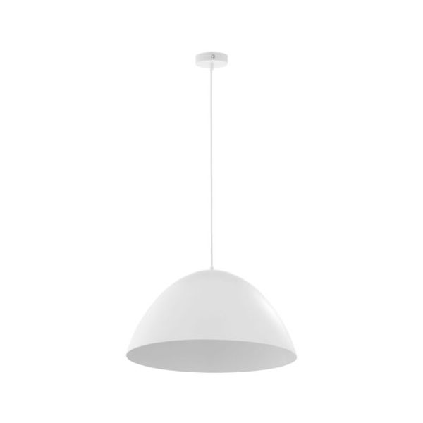 Lampe Suspendue FARO abat-jour 50 cm bol métal blanc Design Vintage