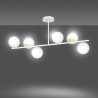 Plafonnier Design Floki Métal 4 lampes Déportées Blanches et Dorées Style Minimaliste 