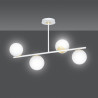 Plafonnier Design Floki Métal 4 lampes Déportées Blanches et Dorées Style Minimaliste 