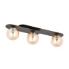 Plafonnier Design Plaza Métal 3 lampes Boules Ambrées Style Minimaliste 