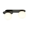 Plafonnier Design Plaza Métal 2 lampes Boules Blanches Style Minimaliste 