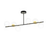 Plafonnier Design Floki Métal 6 lampes Déportées Noires et Dorées Style Minimaliste 