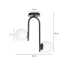 Plafonnier Design Kalf Métal 2 lampes Boules Blanches Style Minimaliste 