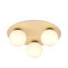 Plafonnier Design Kenzo Métal et Verre 3 lampes Boules Beiges Style Minimaliste 